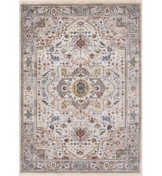 (G390/2565 240310)-Marisa Cream Beige Floral Medallion Rug, 7'10  (G390/2565 240310)-Marisa Cream Beige Floral Medallion Rug, 7'10