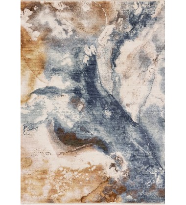 (G401/2717 160240)-Marisa Blue Orange White Granite Swirl Rug, 5'3  (G401/2717 160240)-Marisa Blue Orange White Granite Swirl Rug, 5'3
