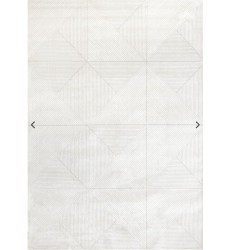  (G927/4161 160230)-Hayden Light Cream Diamond Block Pattern Rug, 5'3
