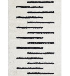  (H016/4141 160230)-Pascal Cream Grey Alternating Lines Rug, 5'3