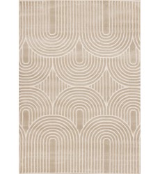  (H632/0151 240320)-Leo Cream Beige Modern Geometric Arches Pattern Rug, 7'10