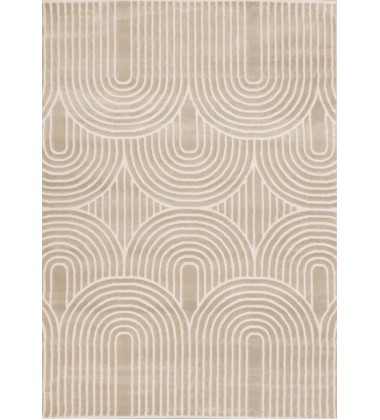  (H632/0151 240320)-Leo Cream Beige Modern Geometric Arches Pattern Rug, 7'10
