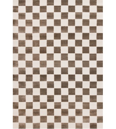  (H774/9656 240320)-Leo Brown White Checkers Rug, 7'10