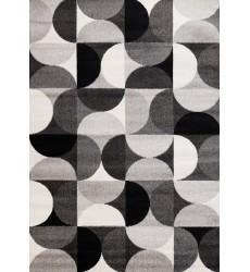 (J032/9626 240320)-Eclipse Grey Black White Mid-Century Modern Design Rug, 7'10