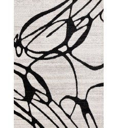  (J034/9323 160230)-Eclipse Grey Black Drizzle Swirl Rug, 5'3