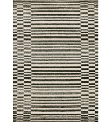  (N126/UW81 160230)-Nala Green Cream Striped Rows Pattern Rug, 5'3