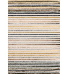 (N200/UW86 160230)-Nala Cream Yellow Oxblood Green Blue Striped Rug, 5'3