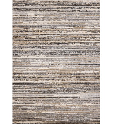  (N205/UI86 160230)-Nala Crean Grey Black Beige Distressed Lines Rug, 5'3
