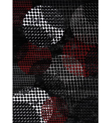 Kalora - 6x8 Platinum Industrial Red Black Crate Rug (1284/81 160230)