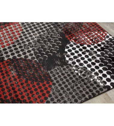 Kalora - 3x5 Platinum Industrial Red Black Crate Rug (1284/81 80150)