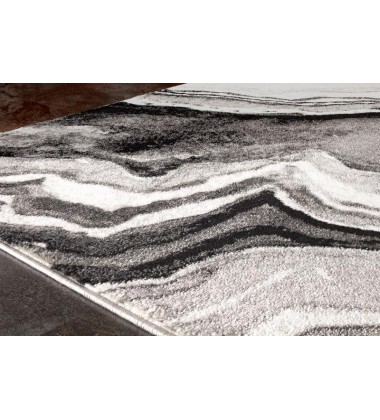 Kalora - 8x11 Platinum Grey White Sediments Pile Rug (3903/31 240320)