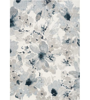Kalora - 3x5 Sable Grey Cream Blue Floral Pattern Rug (8289/P301 80150)