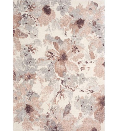 Kalora - 8x11 Sable Cream Grey Pink Flowers Rug (8289/T912 240330)