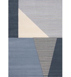 Kalora - 8x11 Safi Blue Cream Blocks Stripes Rug (9147/X131 240330)