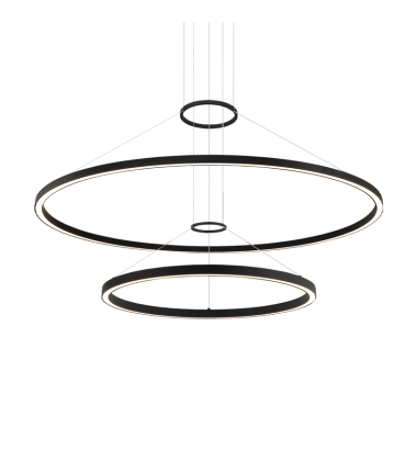 1 x28W + 1 x 36W LED Matte Black Metal Chandelier (C30864MB) - Matteo Modern