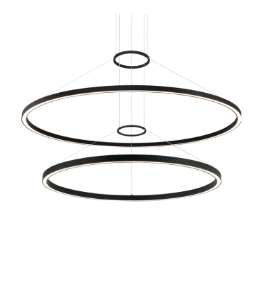  1 x36W + 1 x 48W LED Matte Black Metal Chandelier (C30872MB) - Matteo Modern