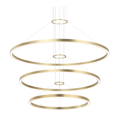  1 x28W + 1 x 36W + 1 x 48W LED Brushed Gold Metal Chandelier (C30896BG) - Matteo Modern