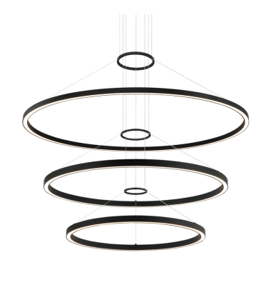  1 x28W + 1 x 36W + 1 x 48W LED Matte Black Metal Chandelier (C30896MB) - Matteo Modern