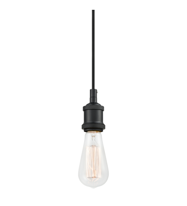 60 Watt Medium E26 Black Metal Pendant (C46100BK) - Matteo