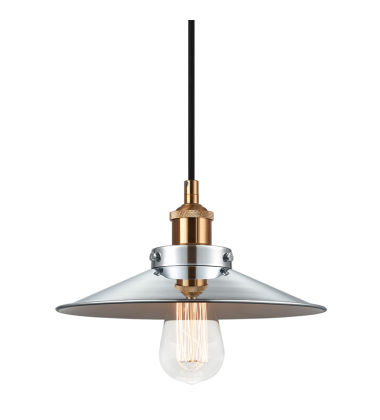  60 Watt Medium E26 Aged Gold Brass Metal Pendant (C46111AGCH) - Matteo
