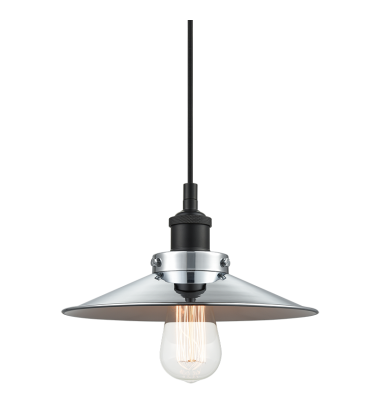  60 Watt Medium E26 Black Metal Pendant (C46111BKCH) - Matteo