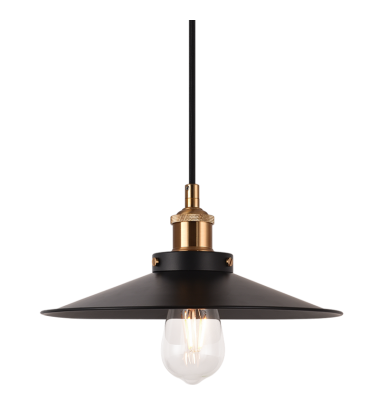 60 Watt Medium E26 Aged Gold Brass Metal Pendant (C46112AGBK) - Matteo