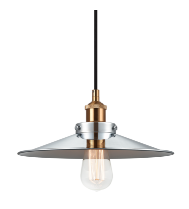  60 Watt Medium E26 Aged Gold Brass Metal Pendant (C46112AGCH) - Matteo