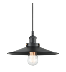  60 Watt Medium E26 Black Metal Pendant (C46112BKBK) - Matteo