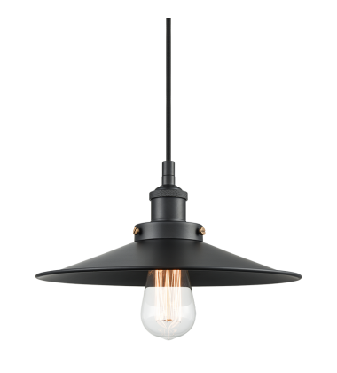  60 Watt Medium E26 Black Metal Pendant (C46112BKBK) - Matteo