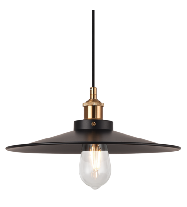  60 Watt Medium E26 Aged Gold Brass Metal Pendant (C46113AGBK) - Matteo
