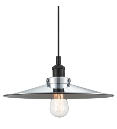  60 Watt Medium E26 Black Metal Pendant (C46113BKCH) - Matteo
