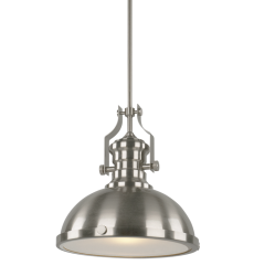  60 Watt Medium E26  Brushed Nickel Metal Pendant (C53802BN) - Matteo