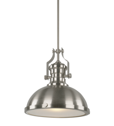  60 Watt Medium E26  Brushed Nickel Metal Pendant (C53802BN) - Matteo