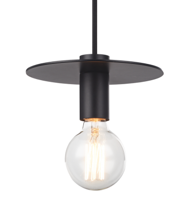  60 Watt Medium E26  Black Metal Pendant (C54911BK) - Matteo