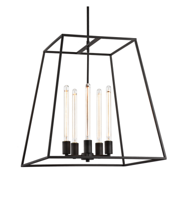  60 Watt Medium E26  Rusty Black Metal Chandelier (C57005RB) - Matteo