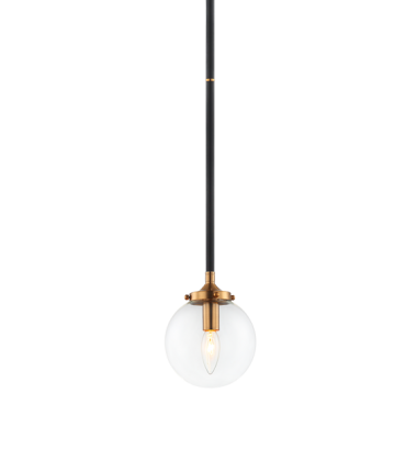  40 Watt Candelabra  Aged Gold Brass Metal Pendant (C58201AGCL) - Matteo