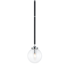  40 Watt Candelabra  Black & Chrome Metal Pendant (C58201CHCL) - Matteo