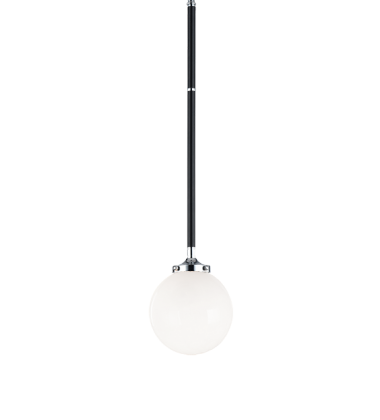  40 Watt Candelabra  Black & Chrome Metal Pendant (C58201CHOP) - Matteo