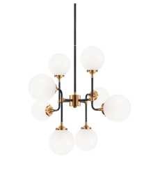  40 Watt Candelabra  Aged Gold Brass Metal Pendant (C58208AGOP) - Matteo