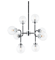  40 Watt Candelabra  Black & Chrome Metal Pendant (C58208CHCL) - Matteo