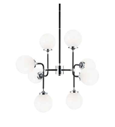  40 Watt Candelabra  Black & Chrome Metal Pendant (C58208CHOP) - Matteo