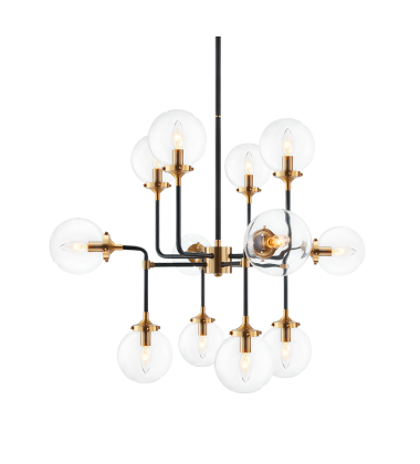  40 Watt Candelabra  Aged Gold Brass Metal Pendant (C58212AGCL) - Matteo
