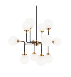  40 Watt Candelabra  Aged Gold Brass Metal Pendant (C58212AGOP) - Matteo