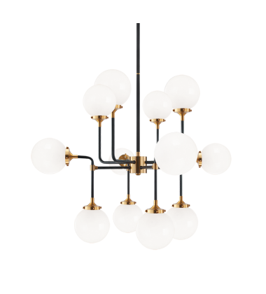  40 Watt Candelabra  Aged Gold Brass Metal Pendant (C58212AGOP) - Matteo