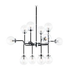  40 Watt Candelabra  Black & Chrome Metal Pendant (C58212CHCL) - Matteo