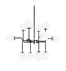  40 Watt Candelabra  Black & Chrome Metal Pendant (C58212CHOP) - Matteo