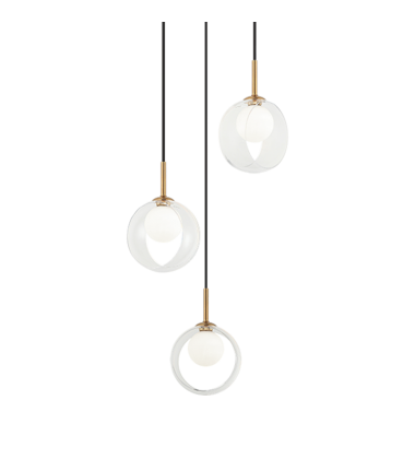  5W LED G9 Aged Gold Brass Metal Pendants (C60603AGCL) - Matteo