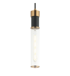  40 Watt Medium E26  Matte Black + Aged Gold Brass Metal Pendants (C61201MBAG) - Matteo