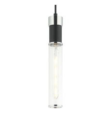  40 Watt Medium E26  Matte Black + Chrome Metal Pendants (C61201MBCH) - Matteo