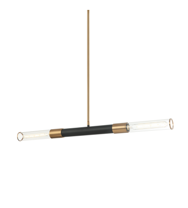  40 Watt Medium E26  Matte Black + Aged Gold Brass Metal Pendants (C61202MBAG) - Matteo